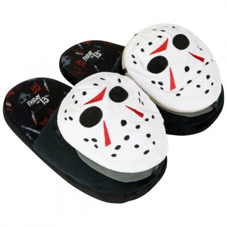 Friday the 13th 3D Jason Voorhees Mask Men's Slippers